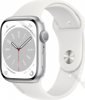 Apple Watch Series 8 (GPS) 45mm aluminium silver with sport wristlet white 