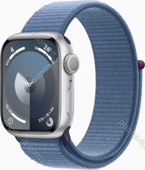 Apple Watch Series 9 (GPS) 41mm aluminium silver with Sports Loop winterblau 
