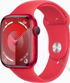 Apple Watch Series 9 (GPS) 45mm aluminium (PRODUCT)RED, with sport wristlet S/M (PRODUCT)RED, 