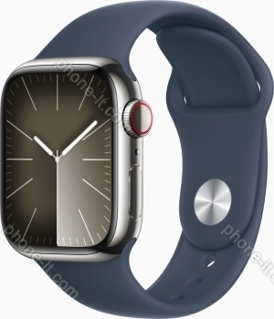 Apple Watch Series 9 (GPS + cellular) 41mm stainless steel silver with sport wristlet M/L sturmblau 