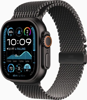 Apple Watch Ultra 2 black with Milanaise-Wristlet Large black