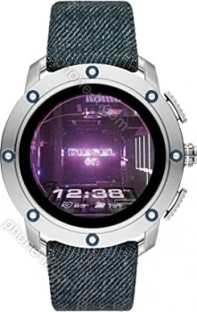 Diesel On Axial silver with Denimarmband blue 