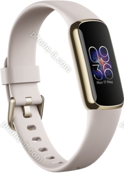 Fitbit Luxe activity tracker lunar white/Soft gold stainless steel 