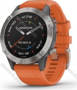 Garmin Fenix 6 Sapphire titanium/ember orange 