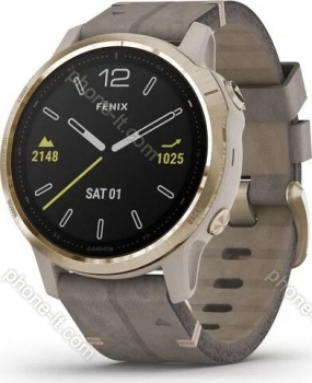 Garmin Fenix 6S Sapphire light gold/shale grey leather 