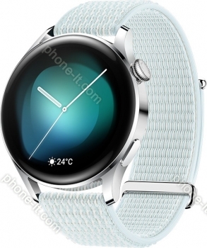 Huawei Watch 3 Classic silver with Nylon wristlet grey/blue 