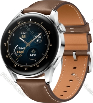 Huawei Watch 3 Classic silver with leather bracelet brown 