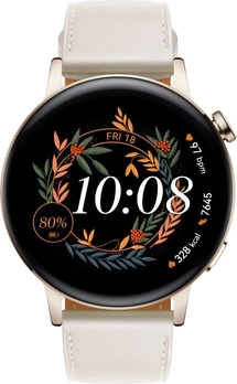 Huawei Watch GT 3 elegant 42mm Light Gold white Leather