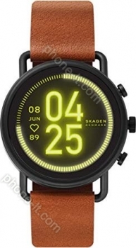 Skagen Connected Falster 3 black with leather bracelet brown 
