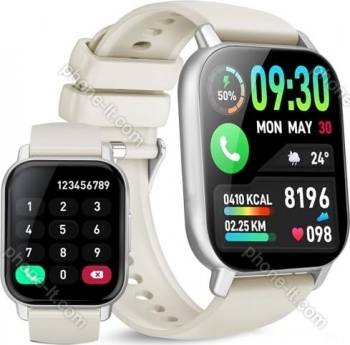 WeurGhy Smartwatch men/ladies 1.85" silver/white 