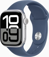 Apple Watch Series 10 (GPS) 42mm aluminium silver with sport wristlet S/M Denim