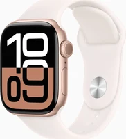 Apple Watch Series 10 (GPS) 42mm aluminium rose gold with sport wristlet M/L blassrosa