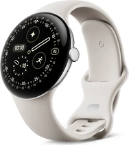 Google pixel Watch 4 (Wi-Fi) 45mm polished Silver with sport wristlet Porcelain
