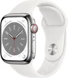 Apple Watch Series 8 (GPS + cellular) 41mm stainless steel silver with sport wristlet white