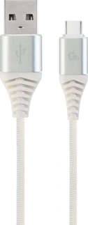 Gembird Premium cotton Braided Type-C USB Charging And Data кабель 2.0m white