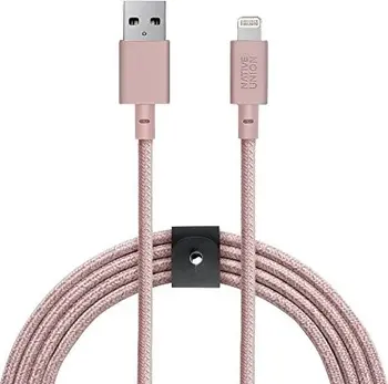 Native Union Belt cable XL USB-A/Lightning Rose