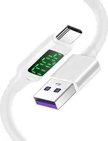 AICase 100W/5A USB C cable with LED load indicator St/St 1.2m white