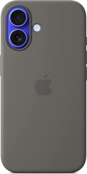 Эпл silicone case with MagSafe для Айфон 16 stone серый
