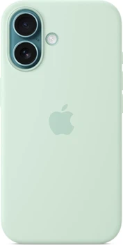 Эпл silicone case with MagSafe для Айфон 16 Aquamarin