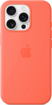 Эпл silicone case with MagSafe для Айфон 16 Про mandarin