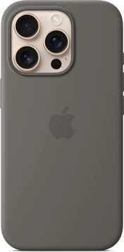 Эпл silicone case with MagSafe для Айфон 16 Про stone серый