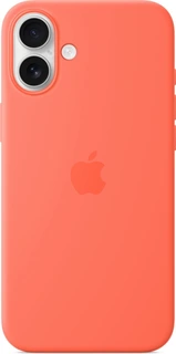 Эпл silicone case with MagSafe для Айфон 16 Плюс mandarin