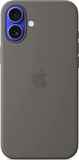 Эпл silicone case with MagSafe для Айфон 16 Плюс stone серый