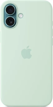 Эпл silicone case with MagSafe для Айфон 16 Плюс Aquamarin