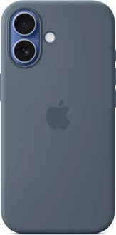 Apple silicone case with MagSafe для iPhone 17 maritime синий