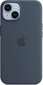 Apple silicone case with MagSafe для iPhone 14 sturmblau