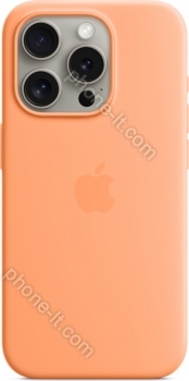 Apple silicone case with MagSafe for iPhone 15 Pro Sorbet orange 