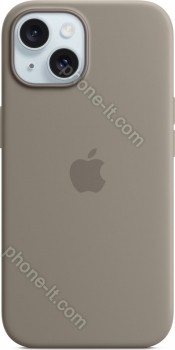 Apple silicone case with MagSafe for iPhone 15 tonbraun 