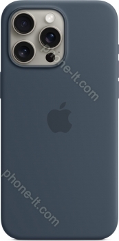 Apple silicone case with MagSafe for iPhone 15 Pro Max sturmblau 