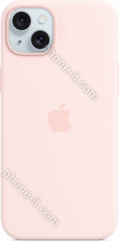 Apple silicone case with MagSafe for iPhone 15 Plus light pink 