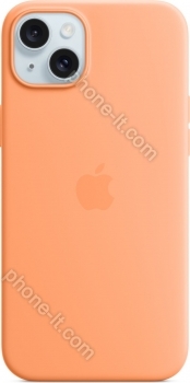 Apple silicone case with MagSafe for iPhone 15 Plus Sorbet orange 