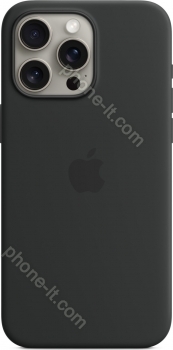 Apple silicone case with MagSafe for iPhone 15 Pro Max black 