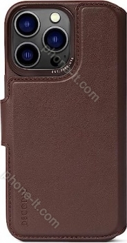 Decoded Leather Detachable wallet MagSafe for Apple iPhone 14 Pro chocolate Brown 