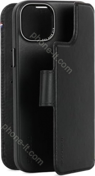 Decoded Leather Detachable wallet MagSafe for Apple iPhone 15 Plus black 