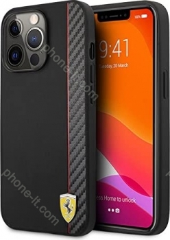 Ferrari Hard case On Track carbon Stripe for Apple iPhone 13 Pro black 
