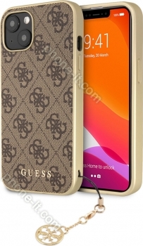 Guess Hard Cover 4G Charms for Apple iPhone 13 brown 