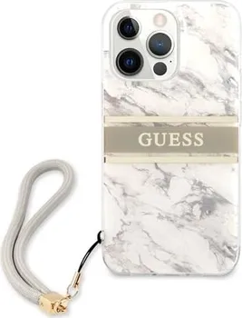 Guess Hard Cover Marble Stripe with strap для Apple iPhone 13 Pro grey
