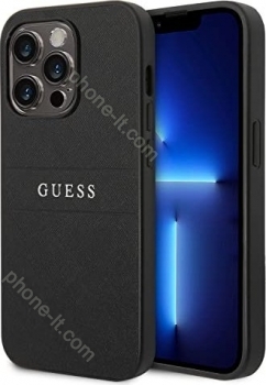 Guess Hard Cover Saffiano strap for Apple iPhone 14 Pro Max black 