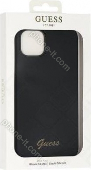 Guess liquid Silicone Metal Logo case for Apple iPhone 14 Plus black 