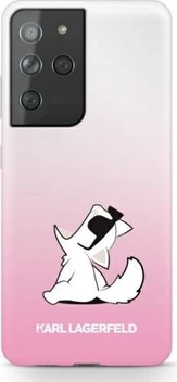 Karl Lagerfeld Hard case Choupette Fun для Самсунг Галакси S21 Ультра розовый
