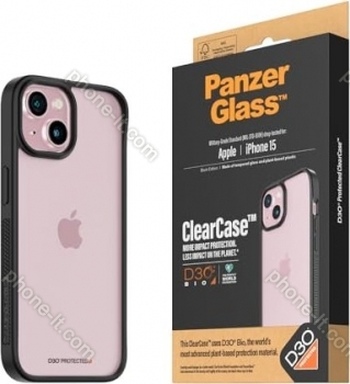PanzerGlass clear case D3O Black Edition for Apple iPhone 15 transparent/black 