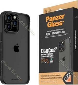 PanzerGlass clear case D3O Black Edition for Apple iPhone 15 Pro Max transparent/black 