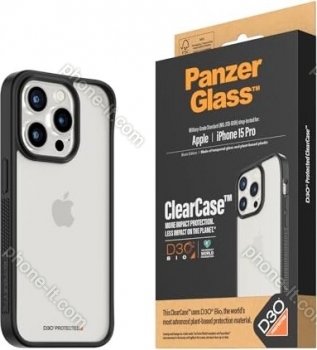 PanzerGlass clear case D3O Black Edition for Apple iPhone 15 Pro transparent/black 