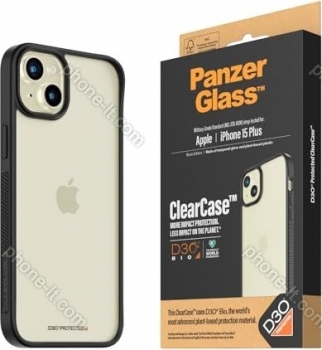 PanzerGlass clear case D3O Black Edition for Apple iPhone 15 Plus transparent/black 