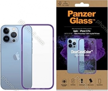 PanzerGlass clear case colour AntiBacterial for Apple iPhone 13 Pro Grape Limited Edition 