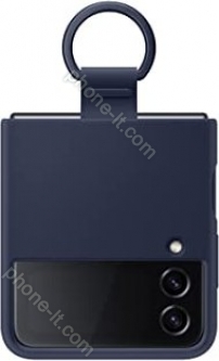 Samsung Silicone Cover with ring for Galaxy Z Flip 4 Navy 